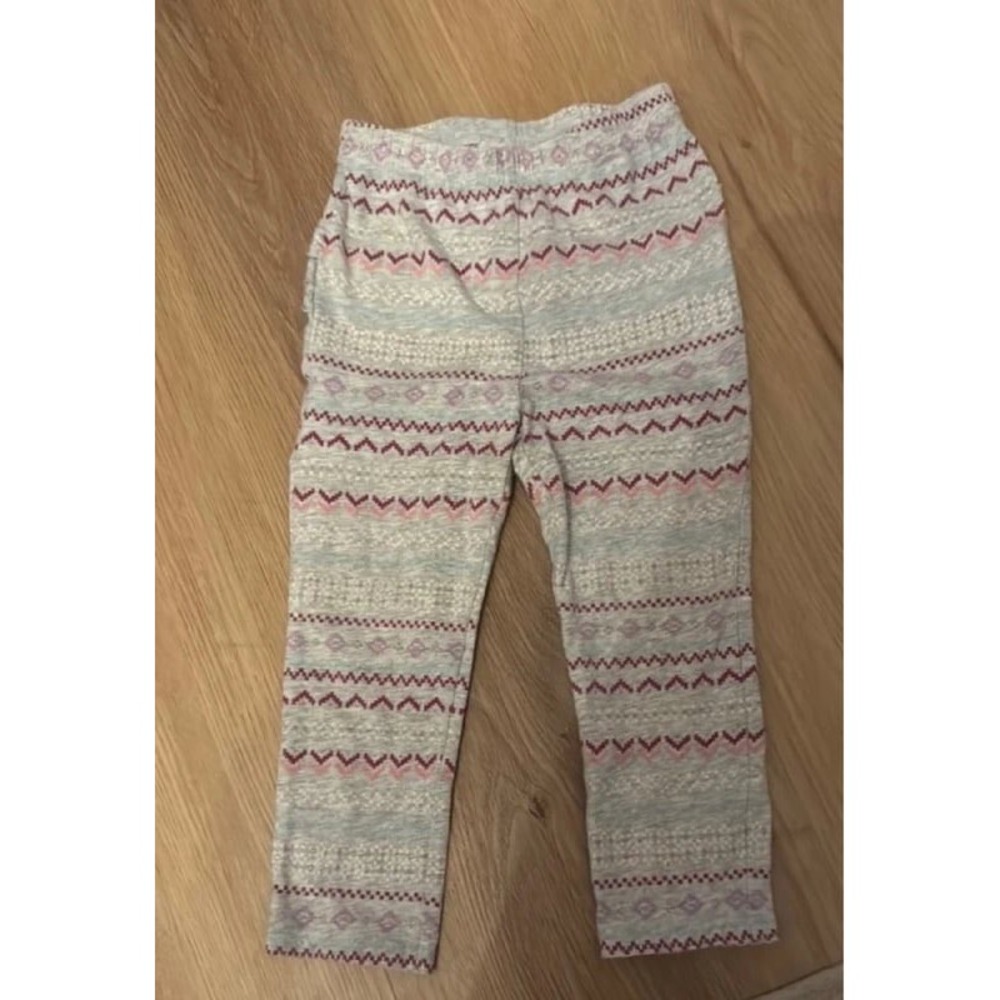 Jumping Beans Toddler Girls Fair Isle Leggings Gray Pink Purple 24M Pants